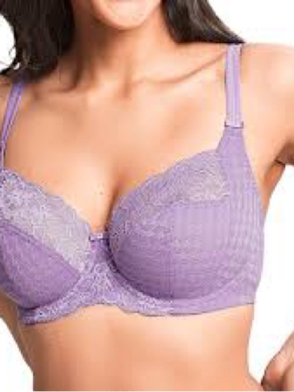 Panache Lavender Lace Underwire Bra - Light Purple Sz 38DD